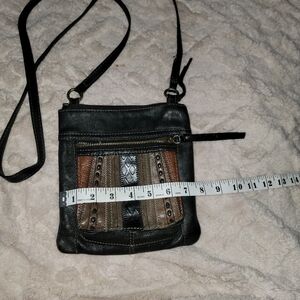 Stylish Black and Brown Fossil Crossbody Bag